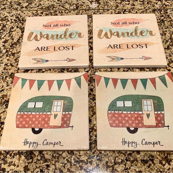 LN THIRSTYSTONE TRAVEL CERAMIC COASTERS. PERFECT FOR THE TRAVELER.DO NOT SWEAT. - Picture 1 of 4